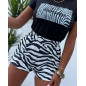 KOMPLET BAWEŁNIANY BLUZKA+SPODENKI ZEBRA