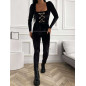 KOMBINEZON WELUROWY ŁAŃCUCH CZARNY KOMBINEZON WELUROWY ŁAŃCUCH CZARNY