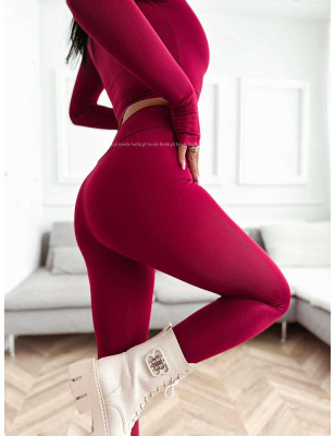 LEGGINSY Z ŁAŃCUSZKAMI BORDO