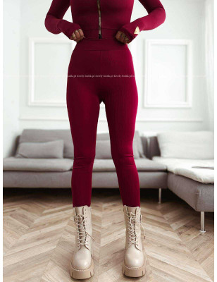 LEGGINSY Z ŁAŃCUSZKAMI BORDO