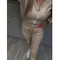 WELUROWY KOMPLET BLUZA + SPODNIE ZE ŚCIAGACZEM BEŻOWY WELUROWY KOMPLET BLUZA + SPODNIE ZE ŚCIAGACZEM BEŻOWY