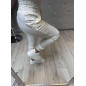 WELUROWY KOMPLET BLUZA + SPODNIE ZE ŚCIAGACZEM BIAŁY