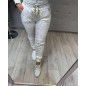 WELUROWY KOMPLET BLUZA + SPODNIE ZE ŚCIAGACZEM BIAŁY