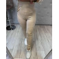 WELUROWY KOMPLET BLUZKA Z ŁAŃCUSZKIEM + LEGGINSY BEŻOWY