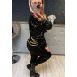 WELUROWY KOMPLET BLUZA ZE ŚCIĄGACZEM + LEGGINSY CZARNY