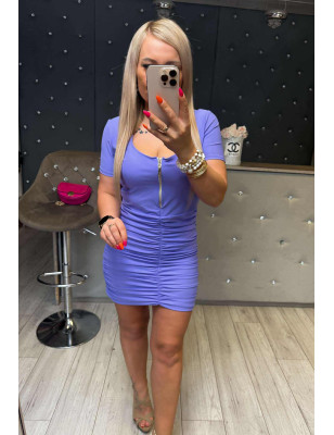 MODELUJĄCA SUKIENKA Z MARSZCZENIAMI LYCRA LILA