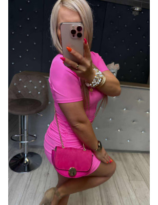 MODELUJĄCA SUKIENKA Z MARSZCZENIAMI LYCRA CUKIEREK