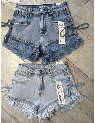 ELASTYCZNE SPODENKI Z WIĄZANIEM - 5 KG CIEMNY JEANS