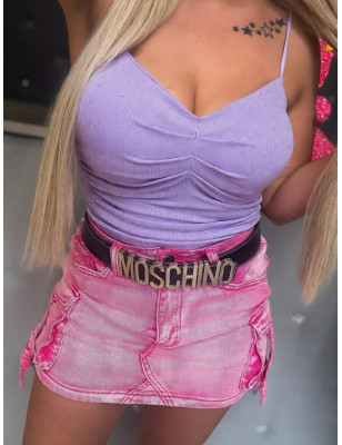 MODELUJĄCY TOP PRĄŻEK PUSH UP Z CYRKONIAMI LILA