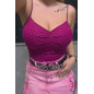 MODELUJĄCY TOP PRĄŻEK PUSH UP Z CYRKONIAMI FIOLET