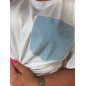 T-SHIRT BAWEŁNIANY Z KIESZONKĄ Z CYRKONIAMI NIEBIESKI