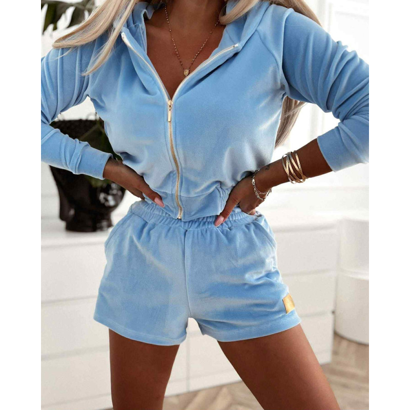 KOMPLET BLUZA I SPODENKI NIEBIESKI KOMPLET BLUZA I SPODENKI NIEBIESKI