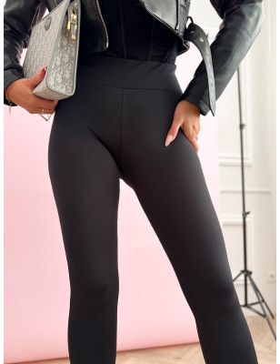 LEGGINSY LAURA ROSA Z ZAMKIEM NA NOGAWCE CZARNE