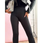 LEGGINSY LAURA ROSA Z ZAMKIEM NA NOGAWCE CZARNE