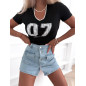 BLUZKA T-SHIRT KORONKOWY NAPIS 07