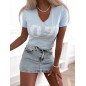 BLUZKA T-SHIRT KORONKOWY NAPIS 07