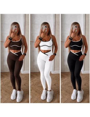 KOMPLET SPORTOWY Z LAMPASAMI TOP I LEGGINSY