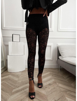 LEGGINSY KORONKOWE CZARNE