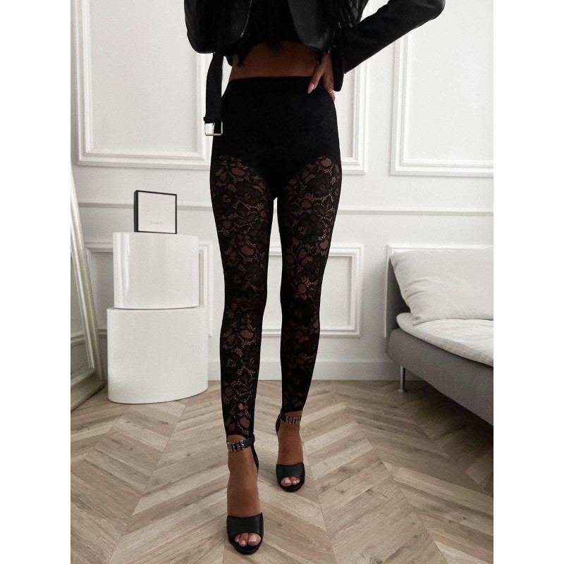 LEGGINSY KORONKOWE CZARNE