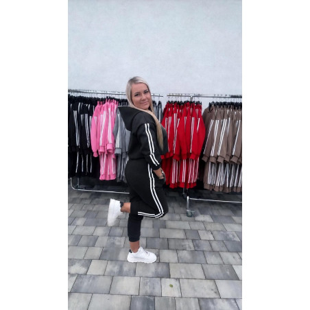 KOMPLET DRESOWY Z LAMPASAMI BLUZA I SPODNIE CZARNY