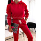 KOMPLET DRESOWY Z LAMPASAMI BLUZA I SPODNIE CZERWONY KOMPLET DRESOWY Z LAMPASAMI BLUZA I SPODNIE CZERWONY