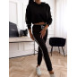 KOMPLET DRESOWY Z LAMPASAMI BLUZA I SPODNIE CZARNY KOMPLET DRESOWY Z LAMPASAMI BLUZA I SPODNIE CZARNY