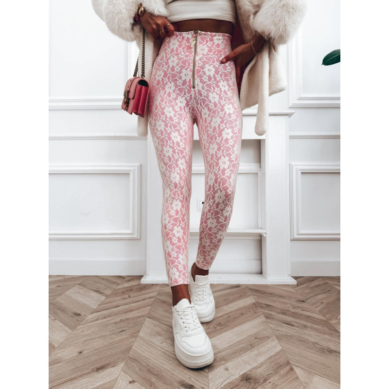 LEGGINSY KORONKOWE PUSH UP Z ZAMKIEM RÓŻOWE LEGGINSY KORONKOWE PUSH UP Z ZAMKIEM RÓŻOWE