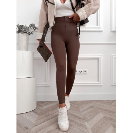 GORSETOWE MODELUJĄCE LEGGINSY AZARA CZEKOLADA