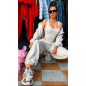 KOMPLET 3 CZĘŚCIOWY BAWEŁNA PENTELKOWA BODY+BLUZA+SPODNIE DRES SZARY