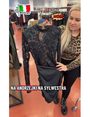 SUKIENKA Z CEKINAMI I KORONKĄ 4 KOLORY